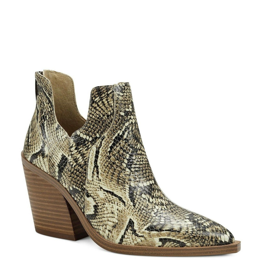 Vince Camuto Gannilla Snake Print Western Booties 6 NEW